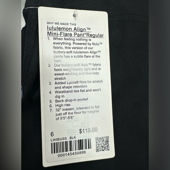 LuluLemon Align™ High-Rise Mini-Flare Pant Regular in Black - Picture 7 of 8